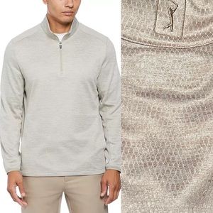 PGA TOUR
Men's Two-Tone print Quarter-Zip Golf Pullover STONE   size L Large